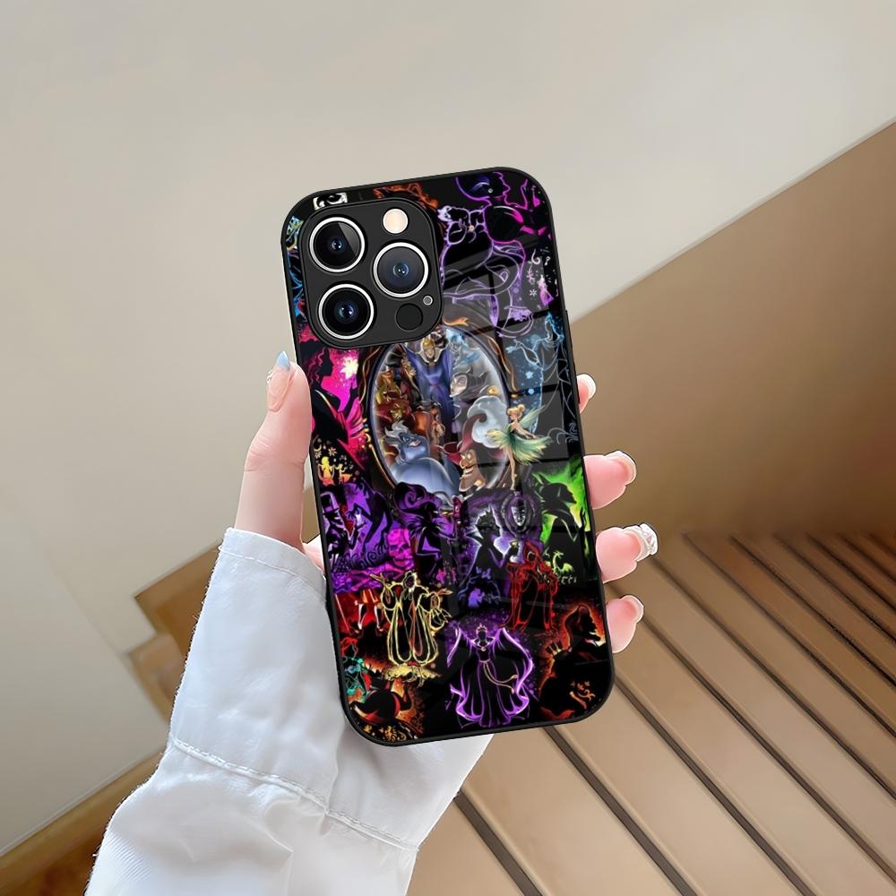 

Disney Villains Phone Case Tempered Glass For IPhone 13 17 15 16 14 12 11 Pro Max Plus Mini XR XS SE2020 Coque iPhone17 Air