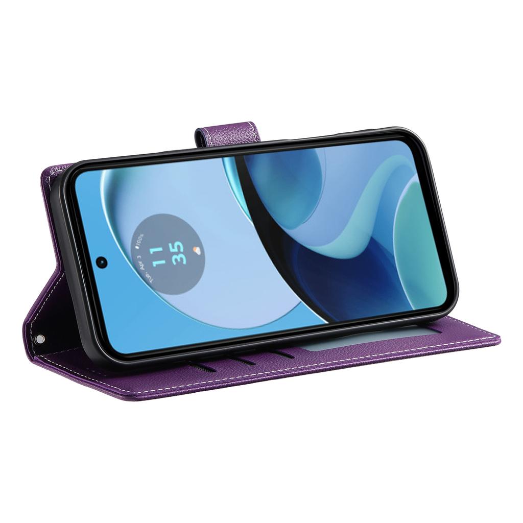 For Motorola Moto G14 4G/G54 5G Case Litchi Texture Leather Wallet Phone Cover Magnetic Snap