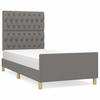 vidaXL Bed Frame Without Mattress Dark Grey 100x200 Cm Fabric