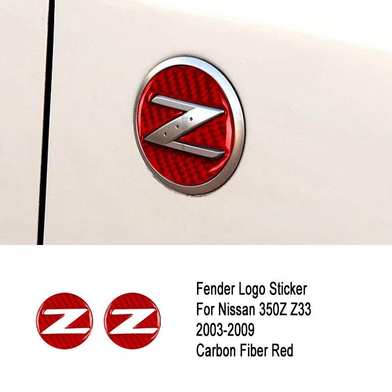 

2 шт. для Nissan 350Z Z33 2003-2009 автомобильное крыло с логотипом, эмблемой, декоративной наклейкой из углеродного волокна, автоаксессуары красный