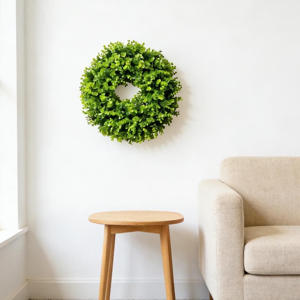 Simulation Of Frost Grass Vine Circle Bottom With Green Plants, Water Grass Vine Circle Flower Wreath