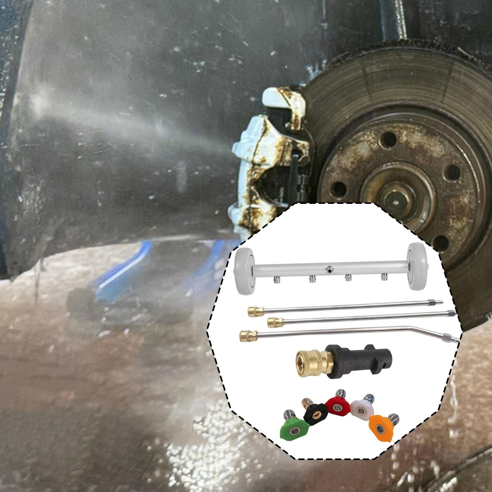 

High-pressure Cleaner for Underbody Cleaning, with 5 Spray Nozzles, Gray Wheels