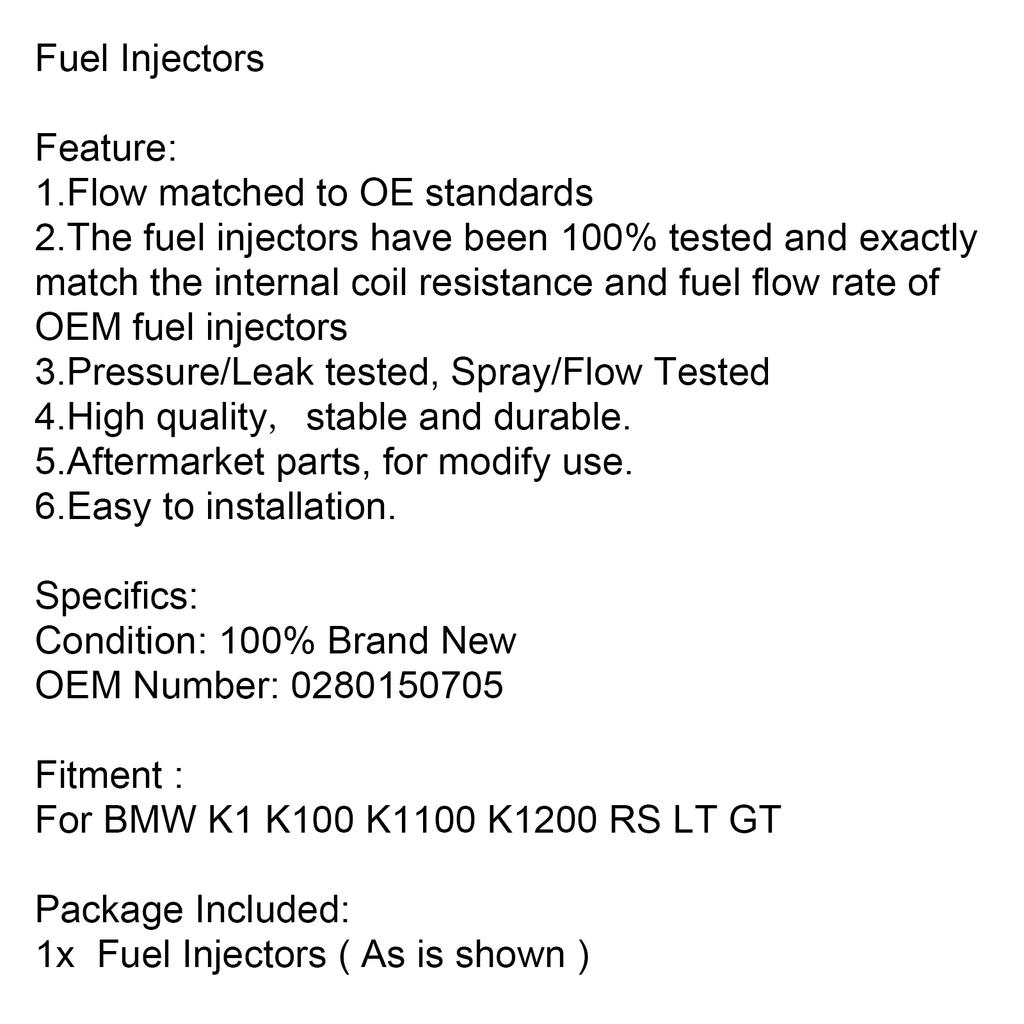 0280150941 Fuel Injector 0280150705 For BMW K1 K100 K1100 K1200 RS LT GT