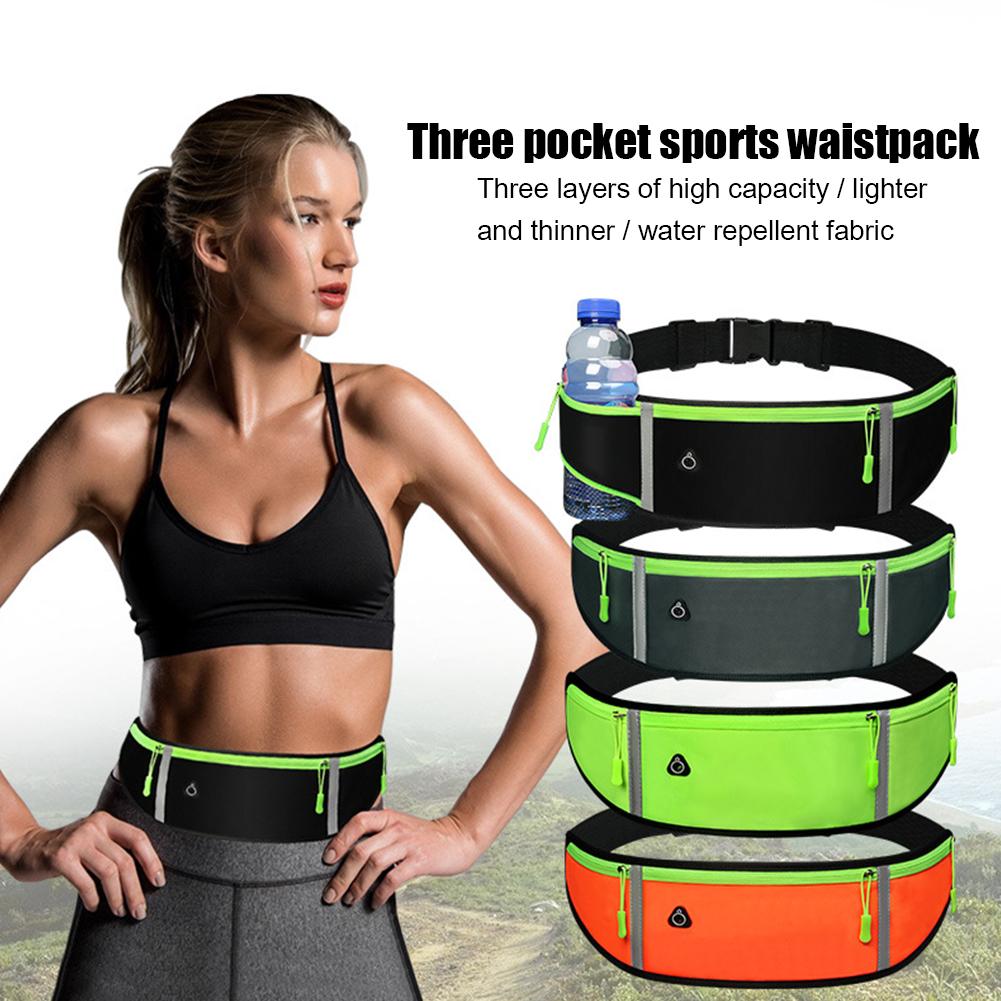 Waterproof Lightweight Reflective Strip Waist Fanny Pack Gym Sports Running Waist Bag Elastic Straps Phone Sport Belt Waist Bags