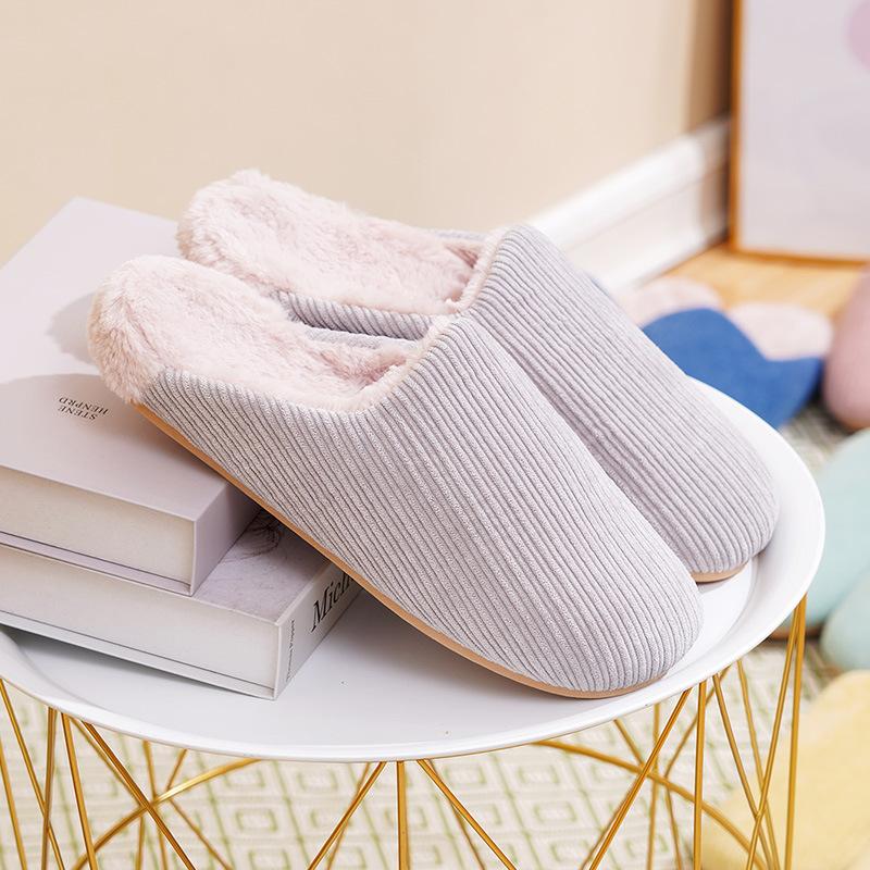Cotton slippers women's autumn and winter 2024 new home indoor couple thick-bottomed warm non-slip bag and plush slippers men's