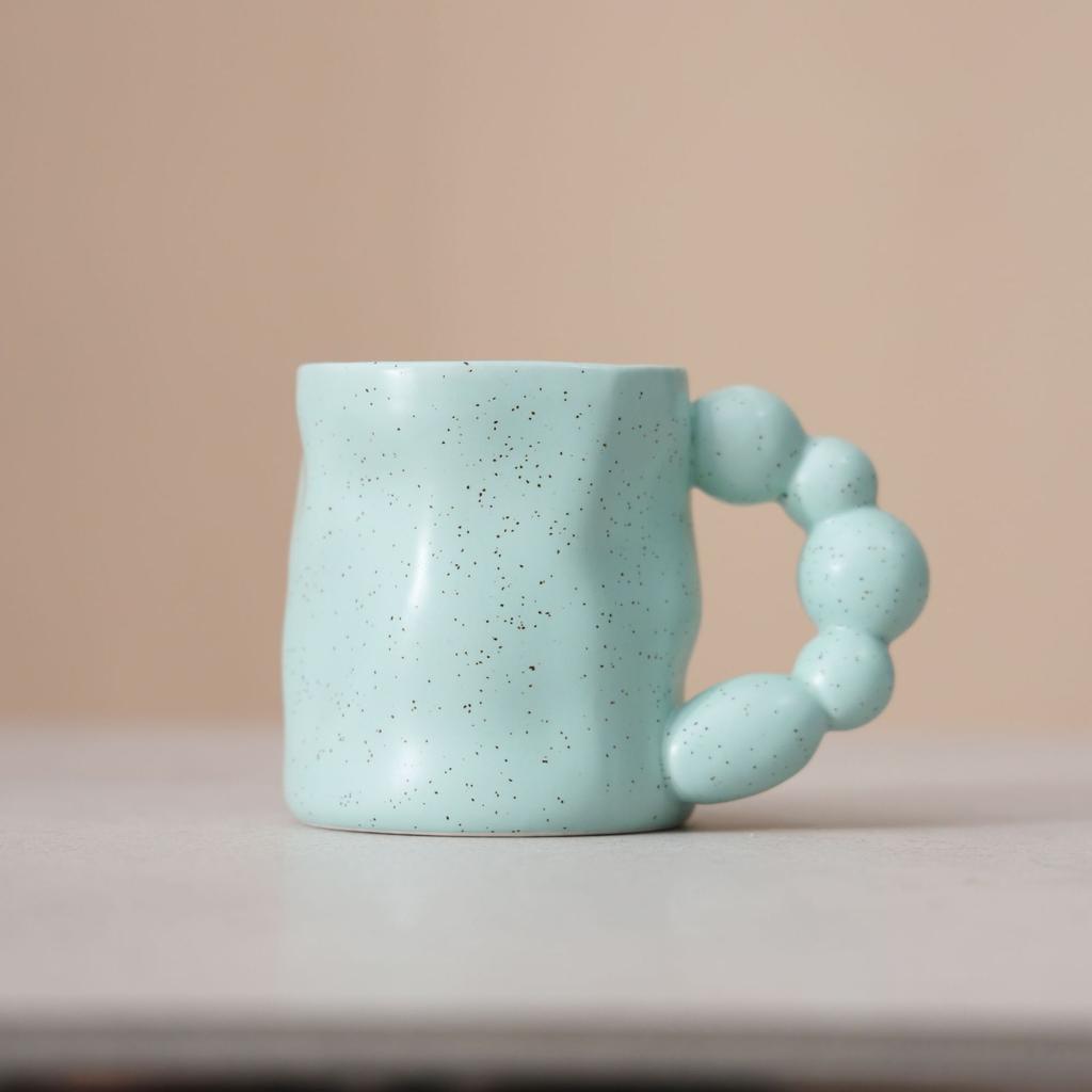 Ceramic Coffee Cup Large Capacity Macaron Color Mug Irregular Latte Cup