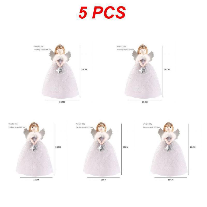 1~10PCS Cartoon Cute Angel Pendant Christmas Tree Topper Delicate Top Angel Statue Ornament For New Year Home Christmas