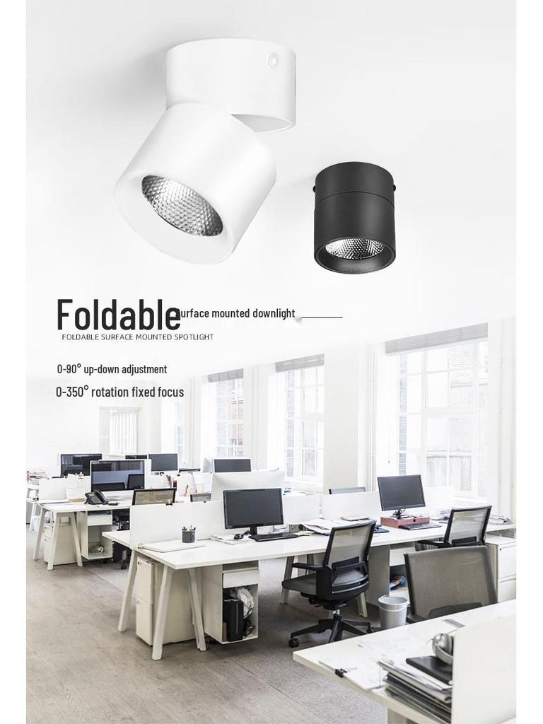 LED Folding Downlight: Surface-Mounted COB Spotlight for Hotel Walls and Ceilings