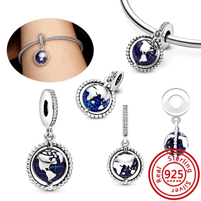 Fit Original Pantaro Charms Bracelet DIY Zircon 925 copper Blue Angel Wings Feathers Crown Star Moon Sun Clip Heart Shiny Beads