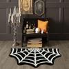 Halloween Spider Web Doormat - Non-Slip, Machine Washable, Polyester Fiber, Gothic Plush Area Rug for Bathroom