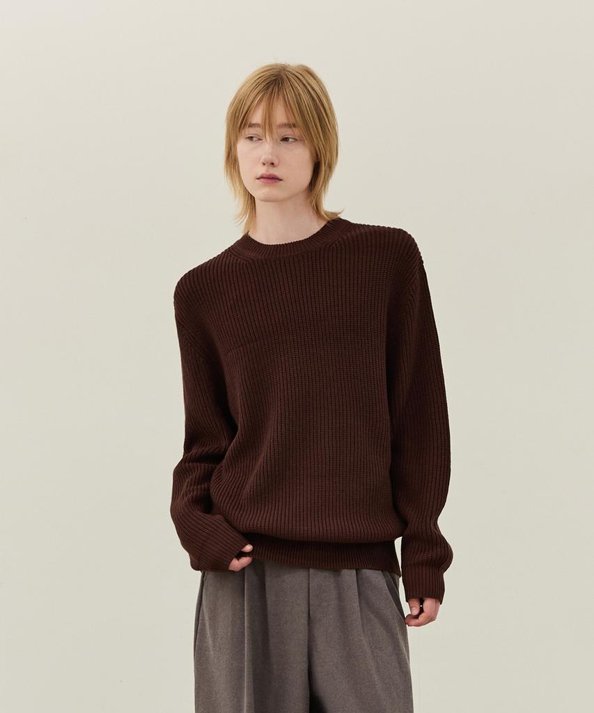 WAAR M1074 Crew Neck Oversized Hazzi Knit (4 Colors)