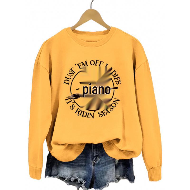 Fun Print Ladies' Fashion Round Neck Hoodie - Comfortable & Versatile Autumn Arrival