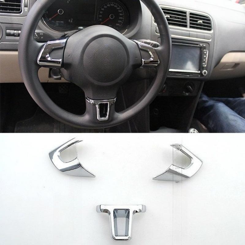 Car Steering Wheel Decoration Chrome Cover Trim Sticker for Volkswagen VW GOLF POLO JETTA MK5 MK6 Bora Accessories
