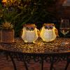 Metal Owl Solar Light, Outdoor Solar Owl Lantern, Waterproof Solar Powered Garden Light, Hanging Floral Owl Lantern for Patio Yard Porch