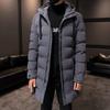 Herren Winterjacke mit Kapuze im koreanischen Stil aus Baumwolle - Dick, Mittellang, Trendige Oberbekleidung