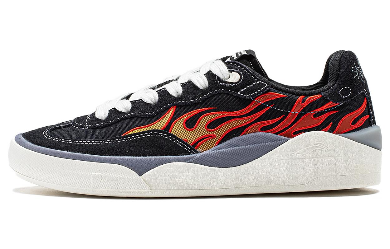 Li Ning Skategeneral Модный тренд Нескользящие Легкие Низкие Кеды для скейтборда Мужские Черные AEPSA49-6 42