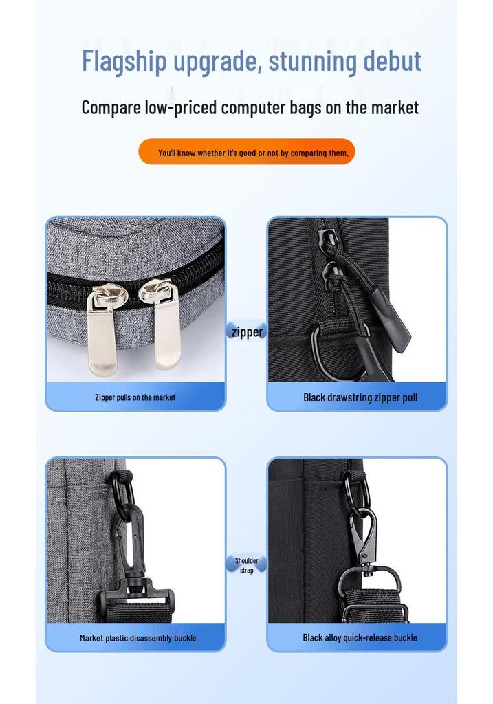 Shockproof Airbag Laptop Bag – Large Capacity Handheld & Crossbody Business Briefcase with Custom Logo