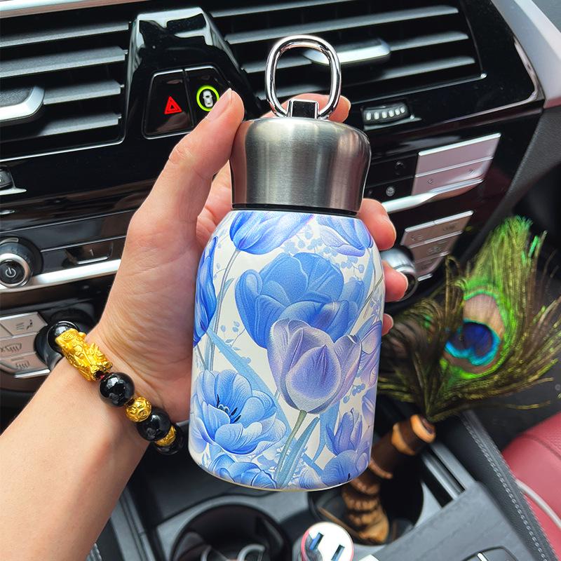 New Guofeng Chubby Insulated Mug with Handle - Portable Outdoor Pocket Cup