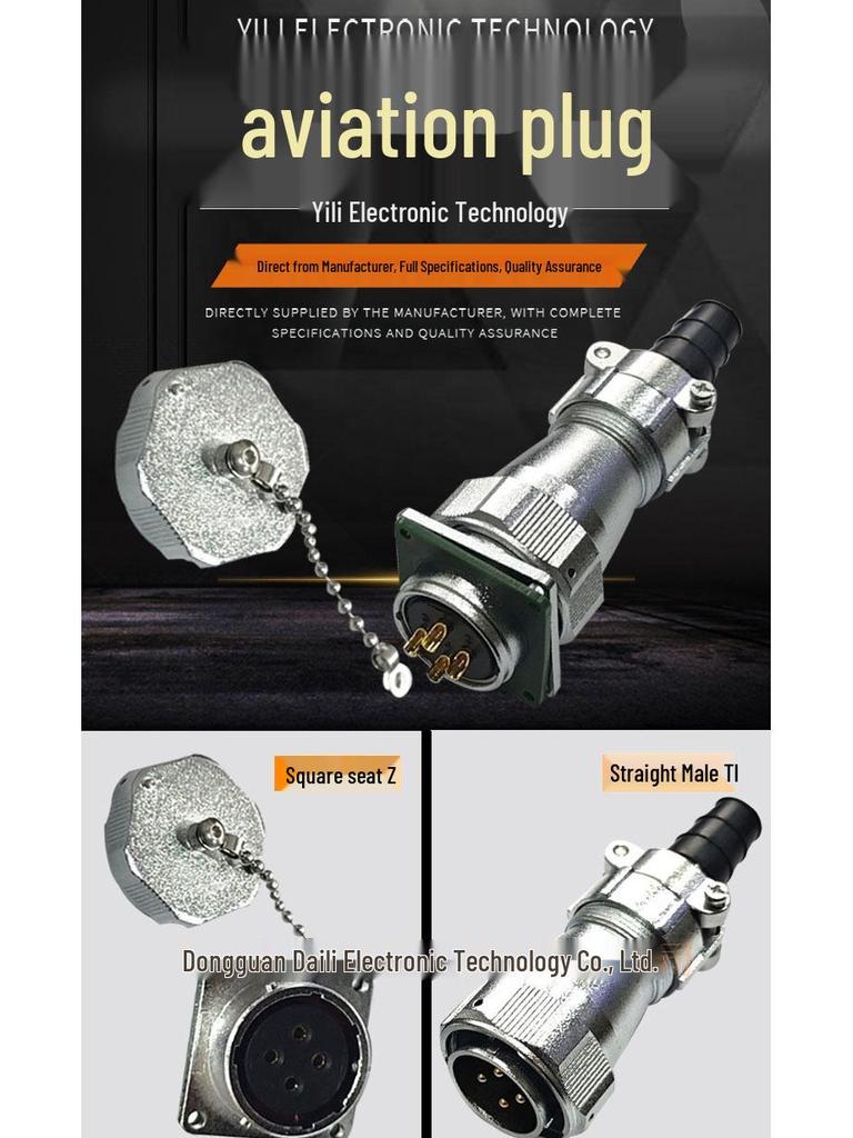 WY24 Waterproof Aviation Plug Square Flange Socket, 19-Pin, J23 Hole, Industrial Connector 4579810.