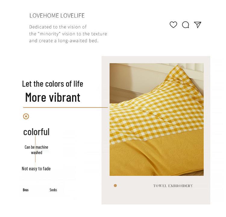 Sada 2 povlaků na polštáře z čisté bavlny barvené přízí, 48x74 cm, pro jednu osobu, povlaky na polštáře z prané bavlny.