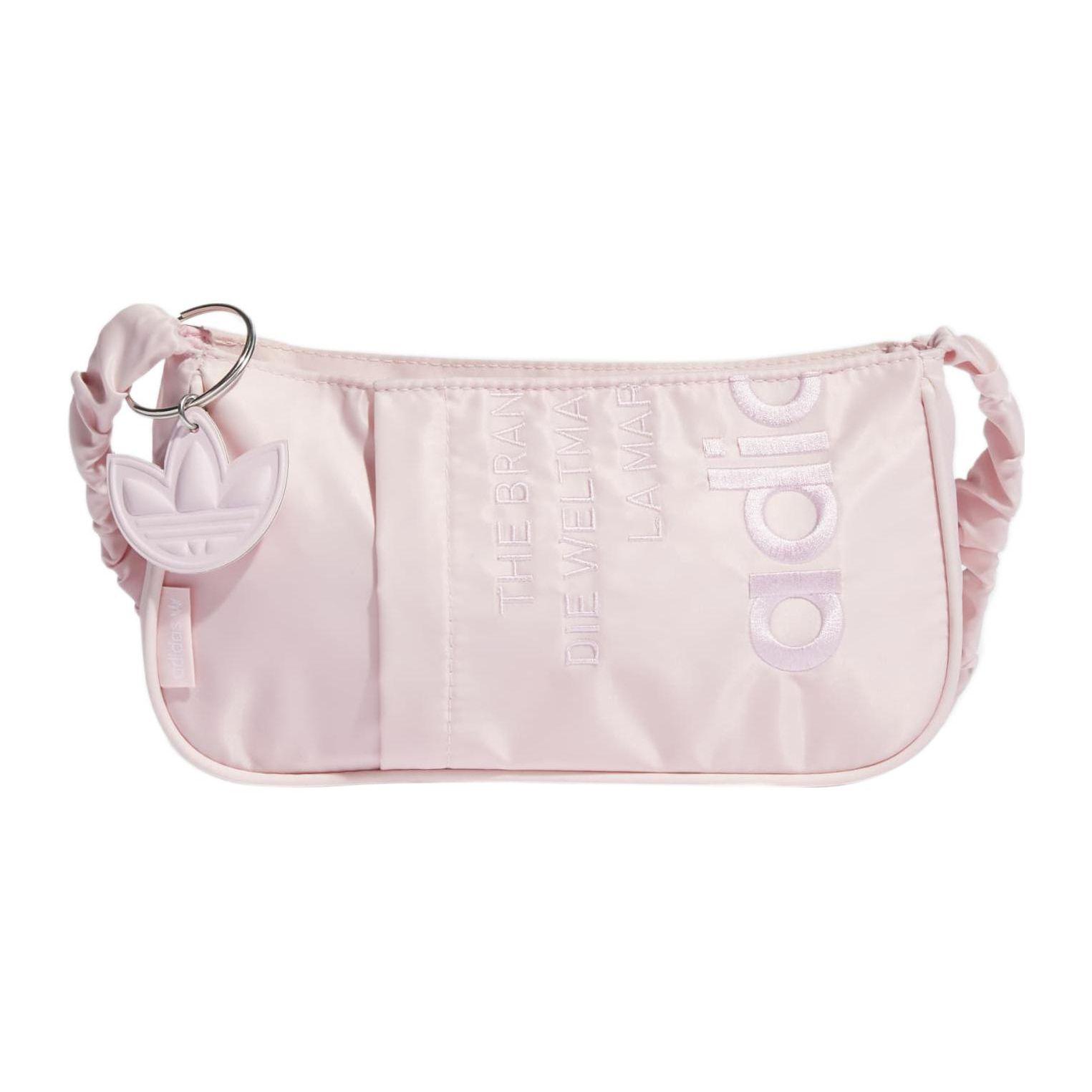 Adidas Originals Three Stripes Embroidered Letter Solid Color Polyester Baguette Bag Women Handbags Cherry-Blossom-Pink HD7052 Cherry Blossom Pink