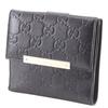 Gucci GG Bi-Fold Wallet 112664 Black Sima Leather Women Used