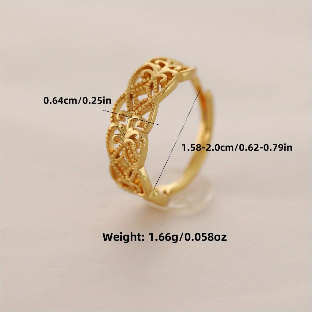 Luxury Golden Ring for Women, Lace Hollow Design, Romantic Birthday Gift/daily Wear/adjustable Ring