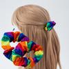 2pcs Pride Month Rainbow Scrunchies, Jumbo 4 Inch Velvet for Thick Hair, Festival Gift & Pride Accessories