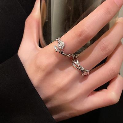 Thorns Rose Ring Women'S Niche Design High Sense Fashion Personality Opening Adjustable Index Finger Ring Set Ring