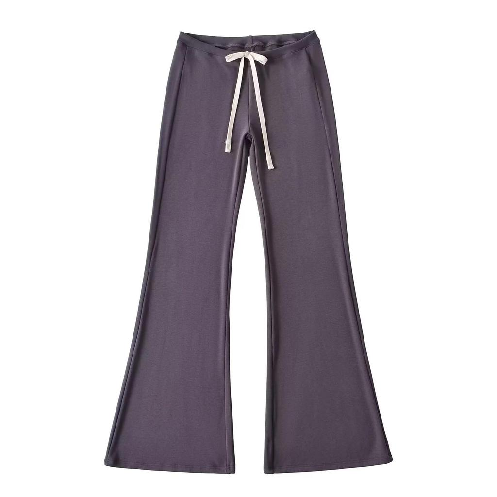 Women's Low Waist Flared Yoga Cashmere Sweatpants - Versatile, Drawstring, Casual Spring Style