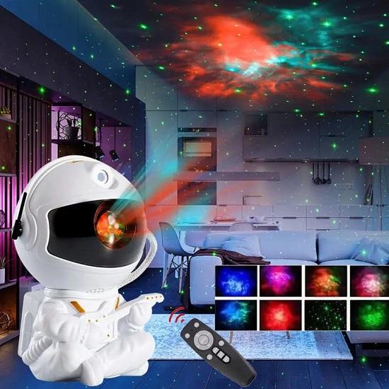 Astronaut Galaxy Projector Night Light  360 Rotating Nebula Star Projector with Remote, Timer Head LED Space Lamp for Kids’ Bedroom, Home, Gifts, Toys
