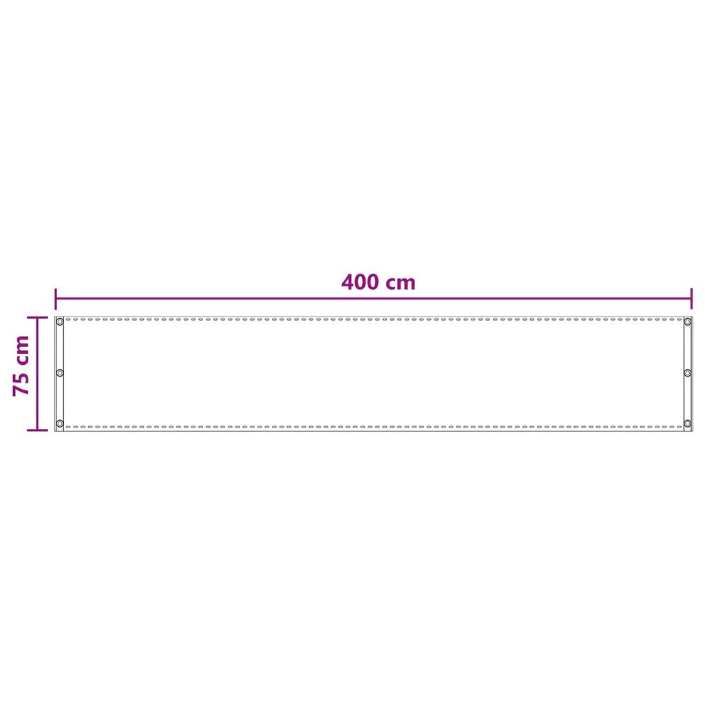 Balcony Privacy Screen Sand 75 X 400 Cm HDPE and Aluminum
