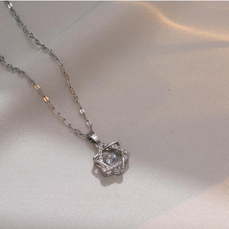 

Ожерелье из нержавеющей стали с шестиконечной звездой, женская цепочка на ключицу серебряный