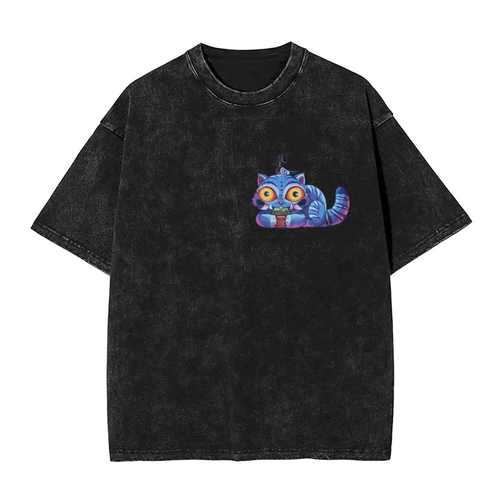 Chasseurs de démons K-Pop T-shirt lavé Homme Tigre Derpy T-shirts décontractés Été Respirant Tendance Design T-shirt Vêtements