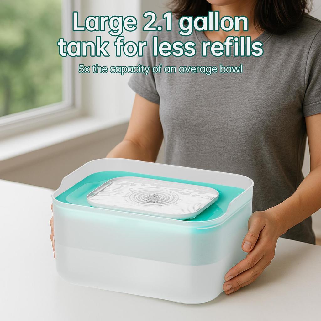 8L Automatic Circulation Pet Water Dispenser with Filtration for Cats and Dogs