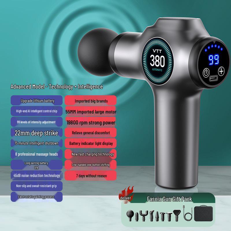 אקדח עיסוי VTT - דגם 99, אקדח עיסוי מקצועי להרפיית שרירים 99 הילוכים