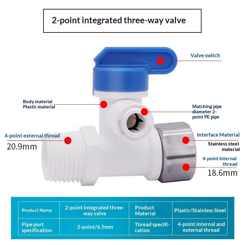 1/2'' Thread To 1/4 3/8 Tube Water Adapter RO Feed Ball Valve Faucet Water Filter Reverse Osmosis System For Water Purifier Tap