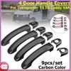 Prominent 9Pcs Set ABS Chrome Door Handle Covers Trim For TRANSPORTER T5 T6 CADDY VAN 2003-2015 Carbon Fiber Style