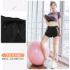 THREEGUN Shorts with Running Yoga Workout Fitness Women's 2-in-1 Pockets, Shorts, Shorts, Shorts, Shorts, Quick-Drying (Black/Purple - XL)