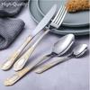 High Quality Medusa Head Gold Cutlery Stainless Steel Flatware Set Tableware Dinnerware Knife Spoon Fork 4 Pcs /set