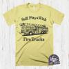 FireFighter Retirement T-Shirt, Still Plays With Fire Trucks, Mens Firefighter Gift
