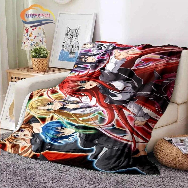 3D tištěná střední škola DxD plyšová deka Módní Flanel Fleece Sexy animace Dárek pro holčičku Sofa Nap Travel