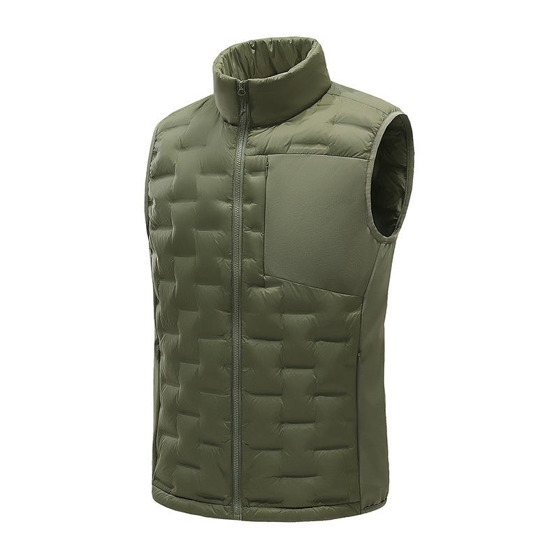 Custom Logo Lightweight 90% Down Vest - Unisex Outdoor Sports & Running Jacket L армия зеленый