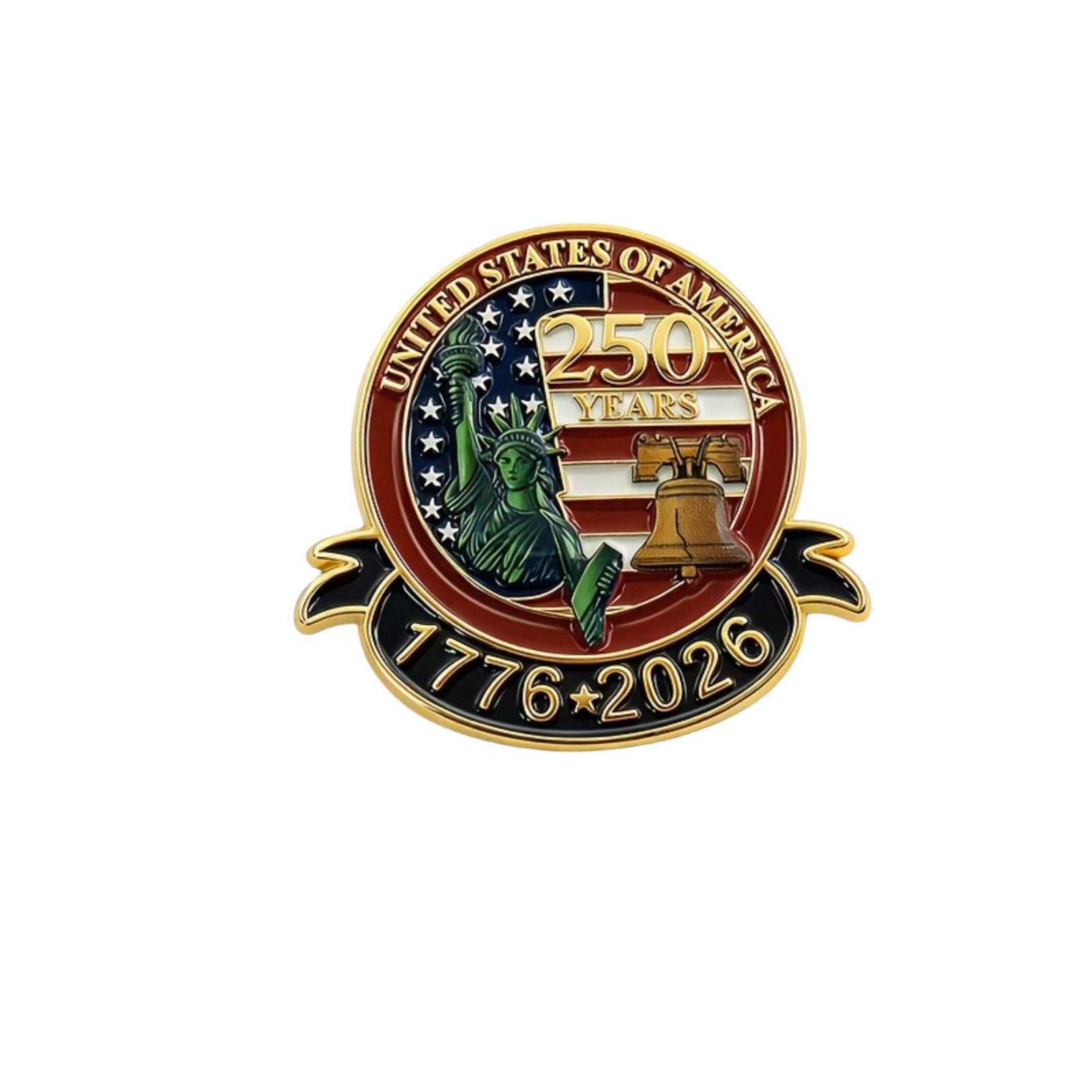 

LIBERT 0 ANNIVERSARY YEARS 0th Anniversary Of The Day, Environmental Alloy, Oil Dropping Badge, Honor Brooch Tie Clip One Size