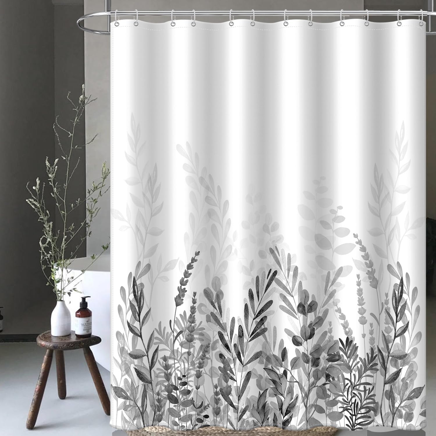 

Besbesme Boho Mid Century Shower Curtain Set, Waterproof Fabric For Bathroom Decor Bathtub Modern Machine Washable Weighted Hem W60H190(CM)-1 Pcs