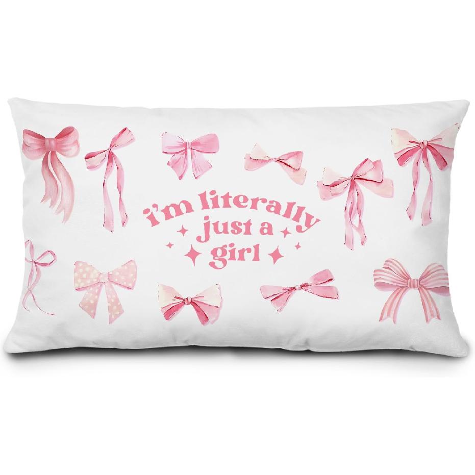 Preppy Lucky 8 Ball Pillow Covers 12x20, Pink and Black Room Decor, Funky Retro 8 Ball Y2k Aesthetic Lumbar Throw Pillow Covers for Girls Bedroom