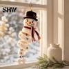 Kit uncinetto fai da te per principianti, Kit gancio da porta pupazzo di neve, Set decorazione da appendere artigianale fatto a mano per le feste, Natale, Parete, Finestra, Festa di Capodanno