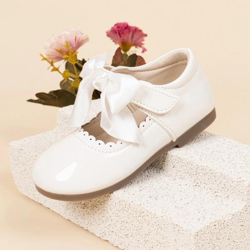 

Spring Autumn Girls Leather Shoes Bowknot Fashion Children s Wedding Party Shoes Elegant Princess Trend Kids Causal Flat Shoes 24