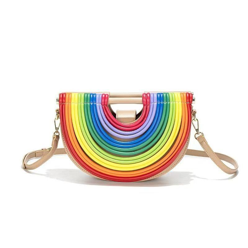 

New woven bag women s handbag women s fashion personality trend high-end bamboo bag with long shoulder strap
