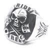 Drop Ship Ride Free Skull Ring 316L Stainless Steel Spanner Biker Skull Ring
